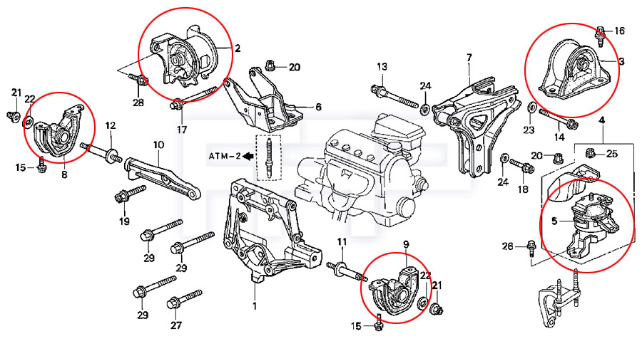 2007 Honda Civic Engine Mount Diagram